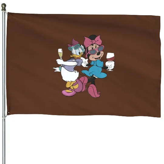 Epcot Minnie and Daisy, Disney Epcot House Flags, Drink Around the World House Flags