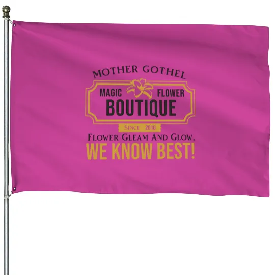 Tangled House Flags, Mother Gothel Magic Flower Boutique, Disney Rapunzel Logo, Disney Villains Birthday Costume Cosplay, Disney Halloween House Flags