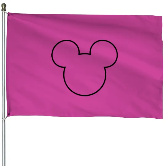 Mickey outline House Flags, Disney House Flags, Mickey Mouse House Flags