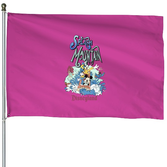Retro Splash Mountain House Flags, Mickey and Friends House Flags, Disneyland Water Ride House Flags