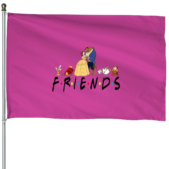 Beauty and the Beast Friends House Flags, Funny Disney House Flags, Funny Friends