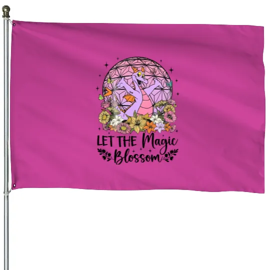 Disney Figment Dragon House Flags, Magic Blossom House Flags, Purple Dragon House Flags