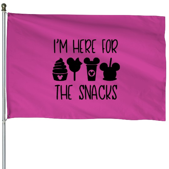 Disney House Flags For Men, I'm Here For The Snacks Mens House Flags, Disney men's House Flags, Disney Food House Flags