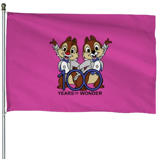 Disney 100 Years of Wonder, 100 year Anniversary, Chip n Dale House Flags