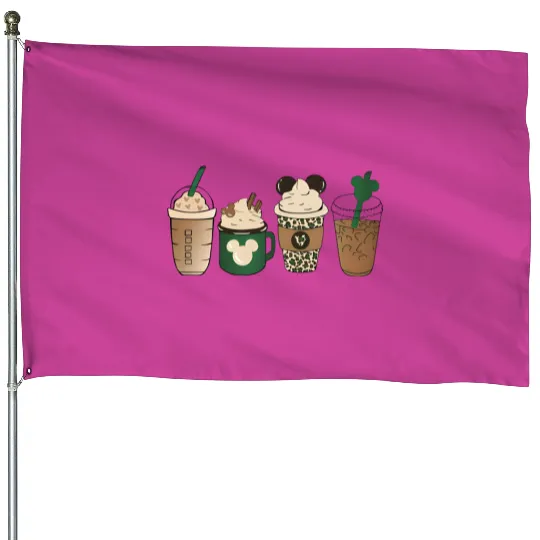 Disney St. Patrick's Coffee House Flags, Mickey Shamrock House Flags, St Patricks Day Disney Trip House Flags