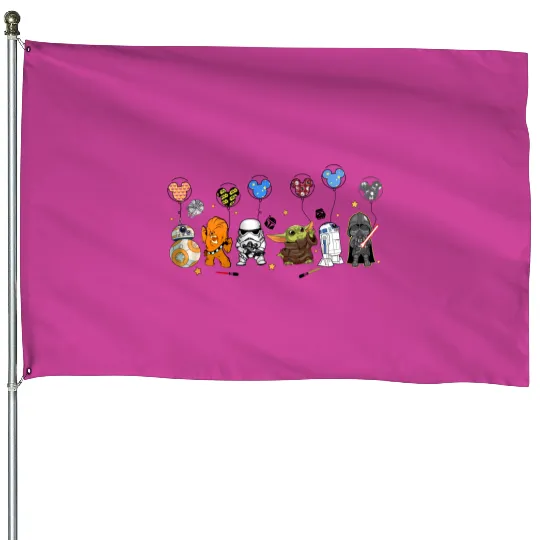 Disney Star Wars House Flags, Star Wars Balloon House Flags, Mickey Star Wars