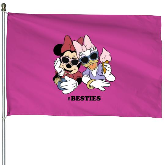 Retro Minnie and Daisy House Flags, Disney Bestie House Flags, Minnie Mouse House Flags, Disney Girl Trip, Disney Matching House Flags