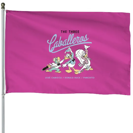 Disney The Three Caballeros House Flags, Retro Disney The Three Caballeros