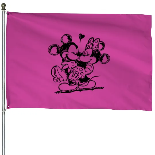 Mickey Love, Minnie Love House Flags, Disney Love House Flags, Minnie Mickey House Flags, Cute Mickey, Cute Minnie House Flags