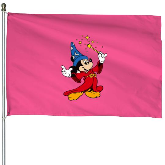 Disney Fantasia Sorcerer Mickey Mouse Magic Wizard  House Flags, Fantasmic Disney House Flags