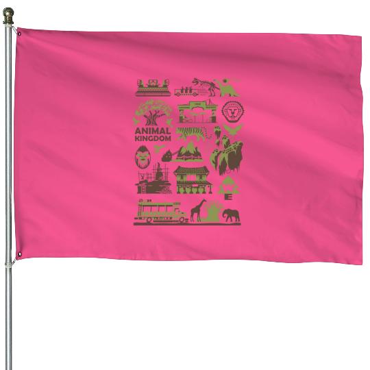 Animal Kingdom Retro House Flags, Disney Animal House Flags, Disney Wild House Flags, Vintage Safari Mode House Flags