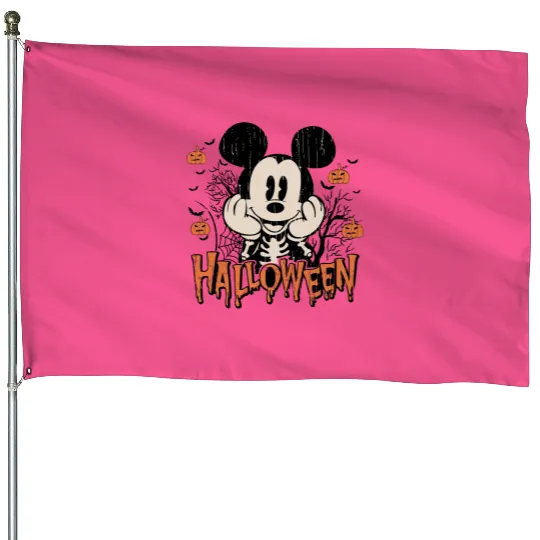 Vintage Mickey Halloween House Flags, Disneyland Halloween House Flags, Disneyworld Halloween House Flags, Retro Magic Kingdom House Flags, Disney Family House Flags