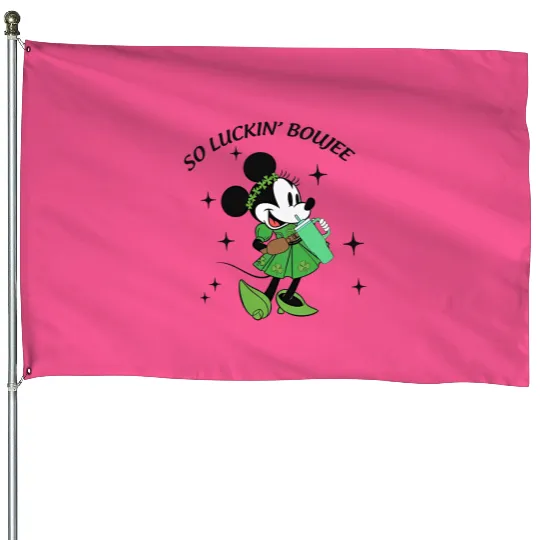 Minnie So Luckin Boujee House Flags, Lucky Minnie, Disney St Patricks Day