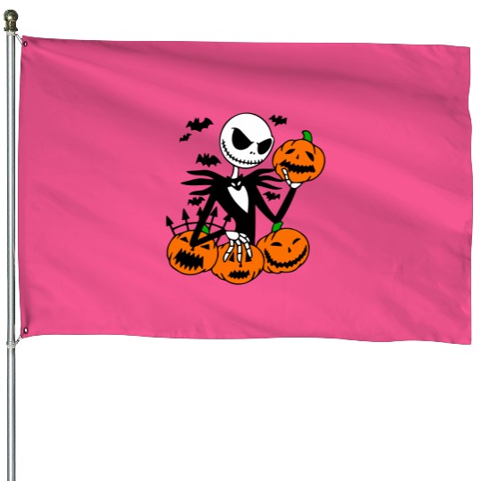 Jack Skellington Pumpkin Face House Flags, Halloween Disney House Flags