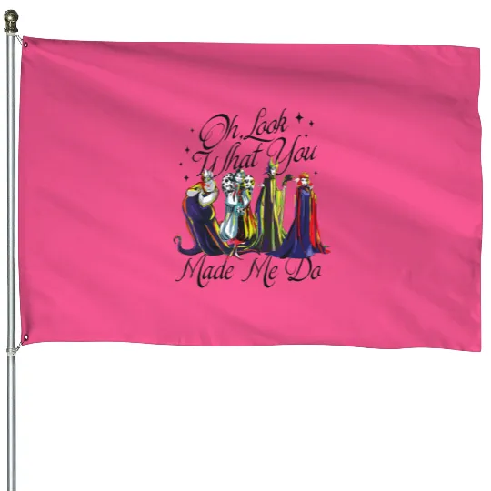 Evil Queen Malificent Cruella Ursula House Flags, Disney Villains House Flags