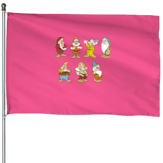 Disney Seven Dwarfs House Flags, Snow White and Seven Dwarfs House Flags
