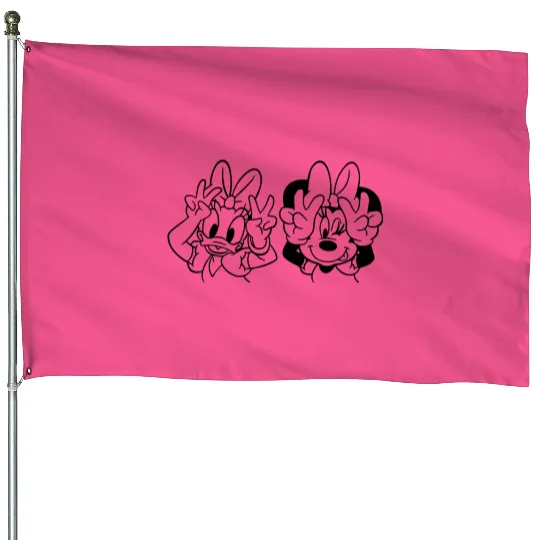 Daisy Duck and Minnie Mouse, Minnie Mouse House Flags, Family Disney House Flags