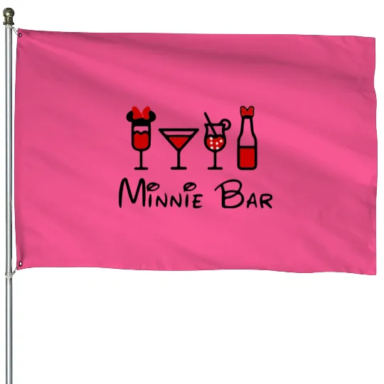 Minnie Bar House Flags, Disney House Flags, Drinking House Flags, Drinking Around the World House Flags