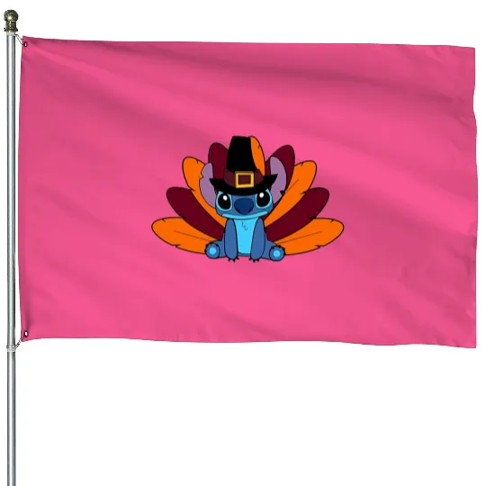 Disney Thanksgiving Turkey Stitch, Disney Stitch House Flags