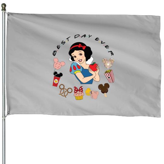 Disney Snow White House Flags, Snow White Disney Snacks House Flags, Disney Best Day Ever Snow White House Flags