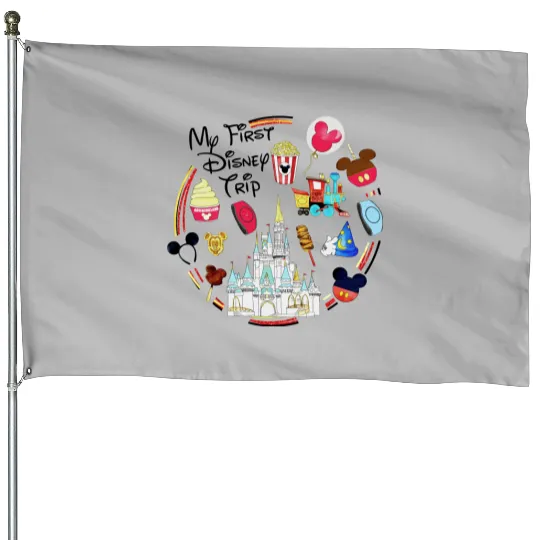 My First Disney Trip House Flags, Disney House Flags, Disney Trip House Flags, Disney Vacation, Family Disney House Flags, Disney World House Flags