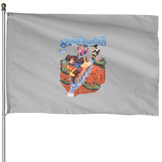Vintage Disney Splash Mountain House Flags, Disney Mountain House Flags, Brer Rabbit, Brer Bear, Water Ride Disneyworld House Flags