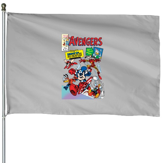 Disney 100 Mickey Mouse & Friends Avengers Comics Book Retro House Flags