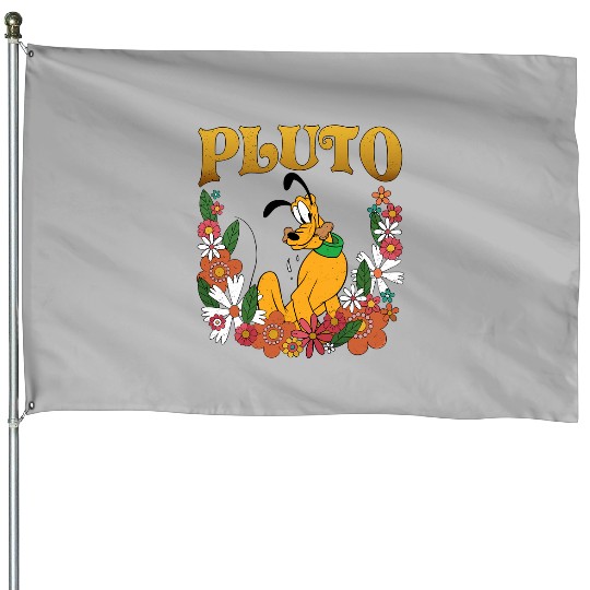 Pluto Dog Disney Floral House Flags, Retro Pluto House Flags, Disney Pluto House Flags, Disney Animal Kingdom House Flags