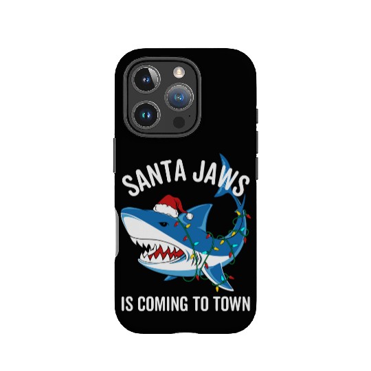 Santa Jaws Is Coming To Town Funny Christmas Shark IPhone Cases