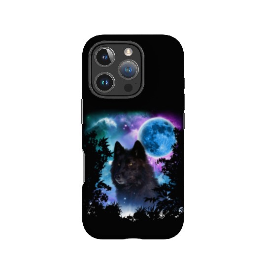Black Wolf MidNight Forest IPhone Cases