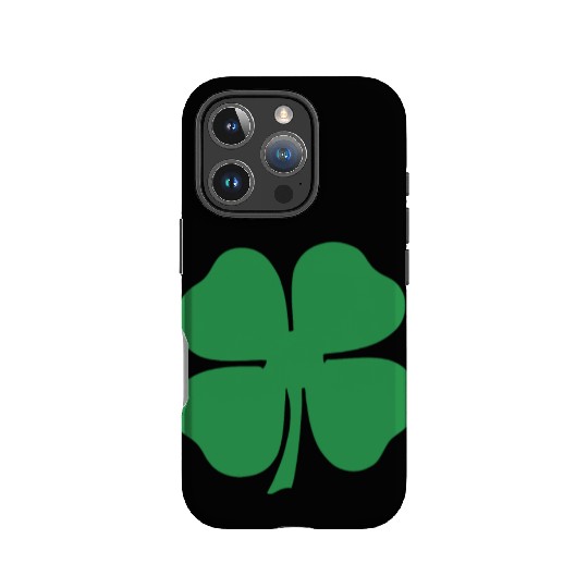 Green 4 Leaf Clover Solid IPhone Cases