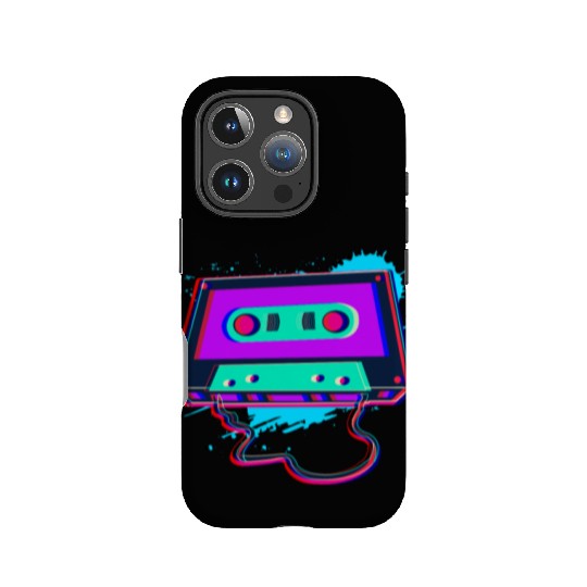 80s Music Cassette Tape : 3D, Neon, 80s songs IPhone Cases