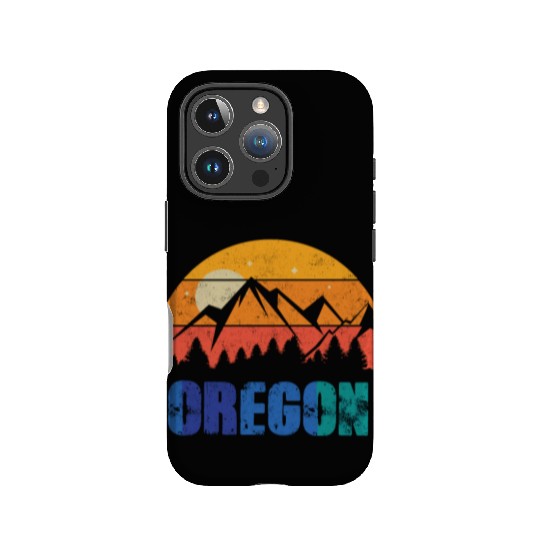 Retro Vintage Oregon With Mountain And Forest IPhone Cases