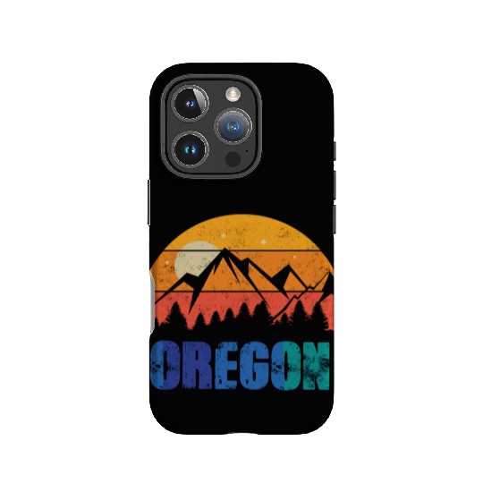 Retro Vintage Oregon With Mountain And Forest IPhone Cases