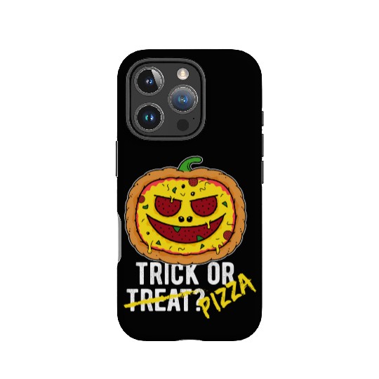 Trick or Treat Pizza Face - Halloween Pizza Party IPhone Cases