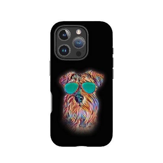 Miniature Schnauzer Colorful Neon Dog Sunglasses IPhone Cases