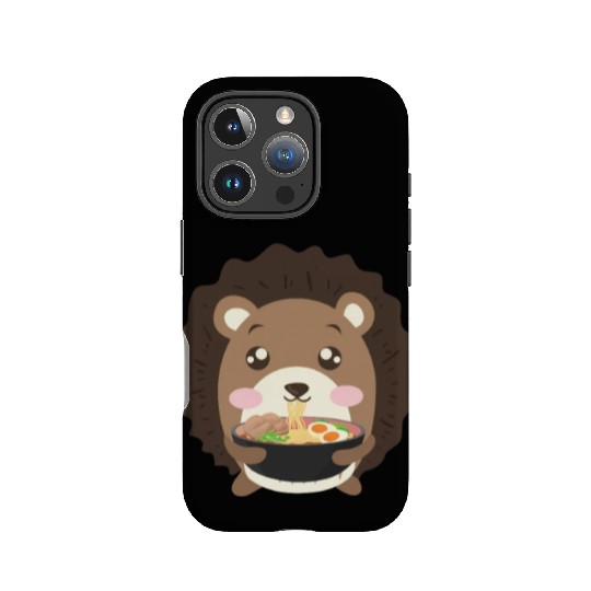 Hedgehog Eating Ramen Noodle Soup Cute IPhone Cases