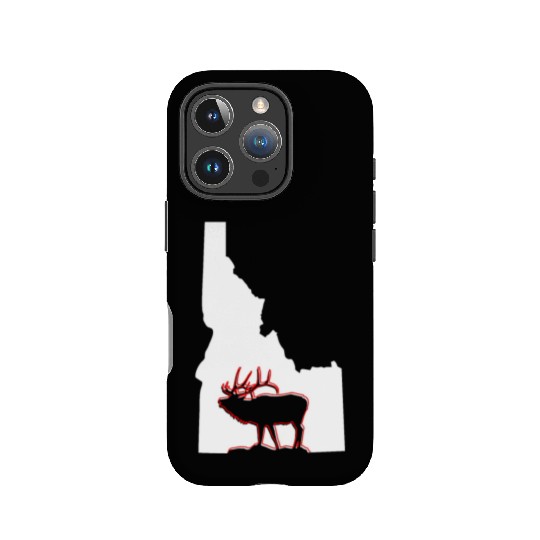 Idaho state with outline of Elk inside combi IPhone Cases