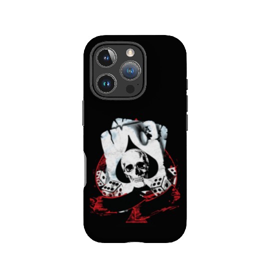 Scorched Ace Of Spades Poker Dice Skull IPhone Cases