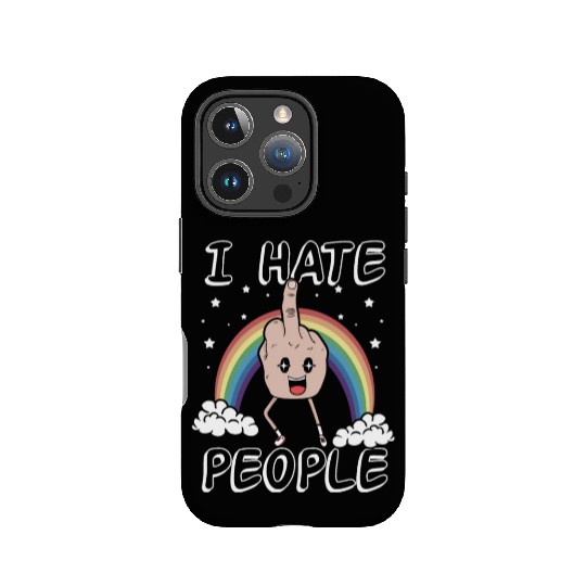 I Hate People Middle Finger Funny Rainbow Gift IPhone Cases