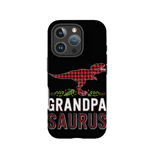 Grandpa Saurus T Rex Red Plaid Matching Family IPhone Cases