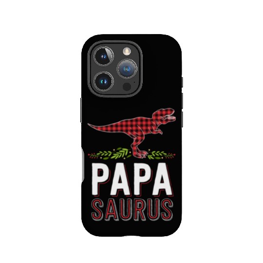 Papa Saurus T Rex Dad Red Plaid Matching Family IPhone Cases