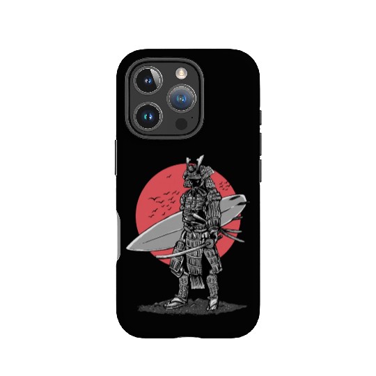 Samurai Surfer Red Sun IPhone Cases