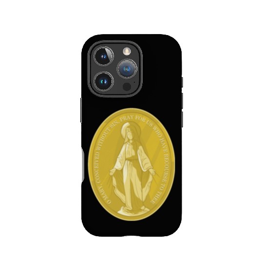Miraculous medal of virgin mary catholic christian IPhone Cases