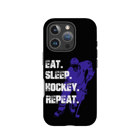 EAT SLEEP HOCKEY REPEAT IPhone Cases