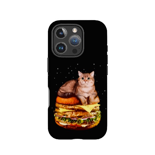 Hamburger Space Cat Funny Kitty Gift IPhone Cases