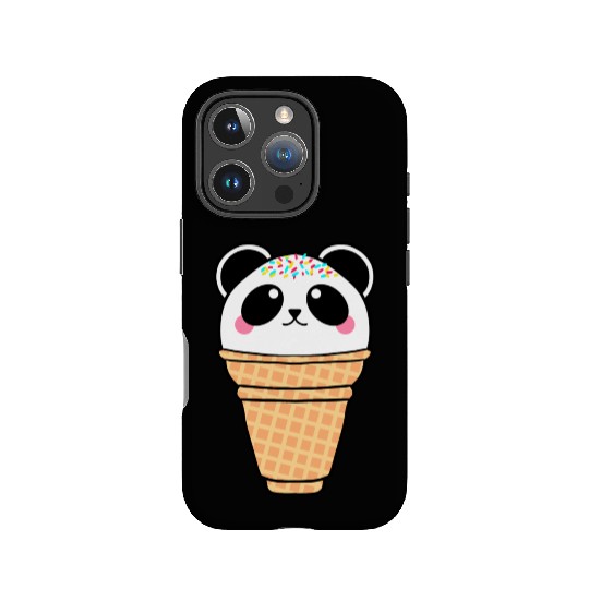Cute funny sweet Ice cream panda Kawaii cartoon. IPhone Cases
