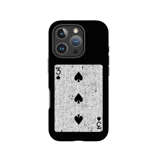 three of spades playing card IPhone Cases