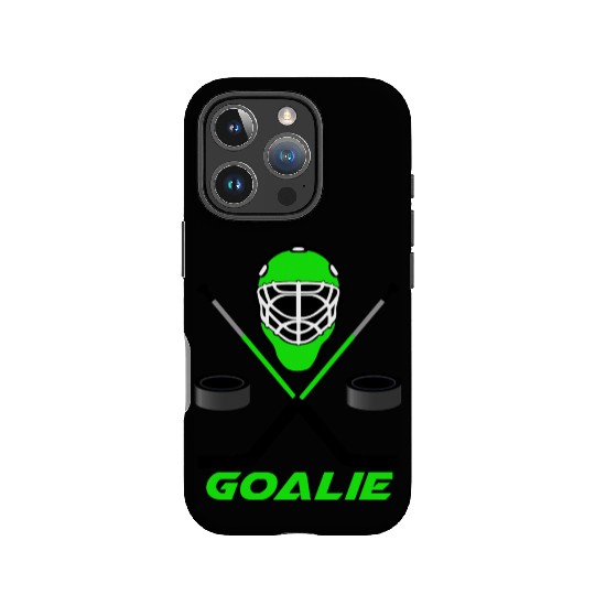 Ice hockey Goalie green IPhone Cases