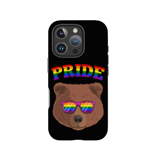 Gay Pride Grizzly Bear with LGBT Rainbow IPhone Cases